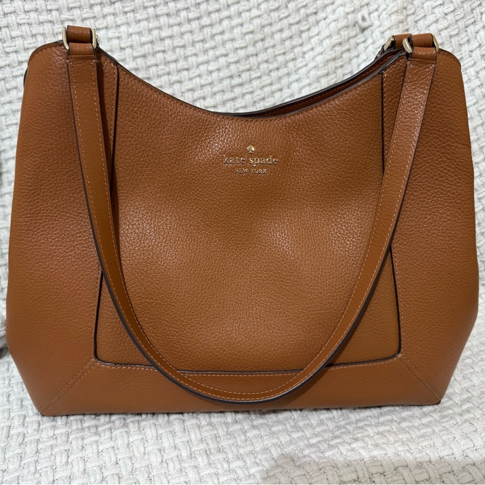 Kate Spade Tan Leather Tote shoulders bag